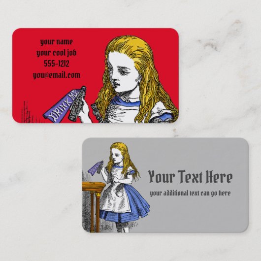 Alice in Wonderland Visitekaartje (Voorkant / Achterkant)