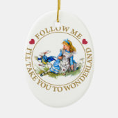 Alice in Wonderland - volg me Keramisch Ornament (Voorkant)