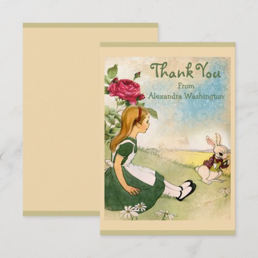 Alice in Wonderland Vrijgezellenfeest Dank u wel Bedankkaart (Voorkant / Achterkant)