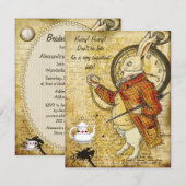  Alice in Wonderland Vrijgezellenfeest konijn Kaart (Voorkant / Achterkant)