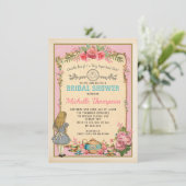  Alice in Wonderland Vrijgezellenfeest Tea Kaart (Staand voorkant)