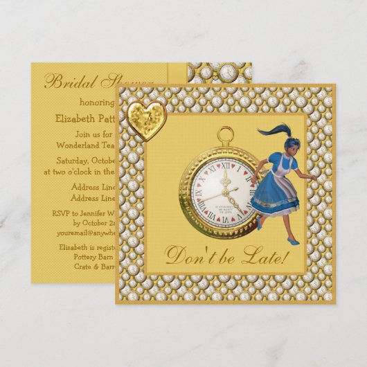 Alice in Wonderland Vrijgezellenfeest Tea Party Kaart (Voorkant / Achterkant)