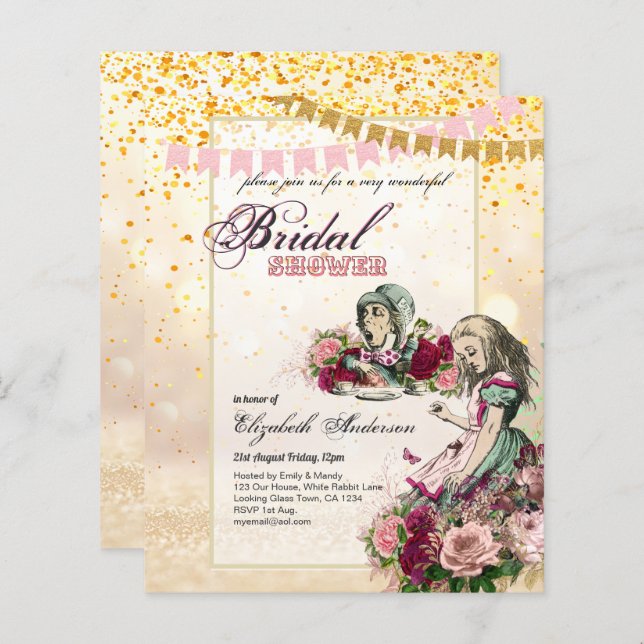 Alice in Wonderland Vrijgezellenfeest Tea Party no (Voorkant / Achterkant)