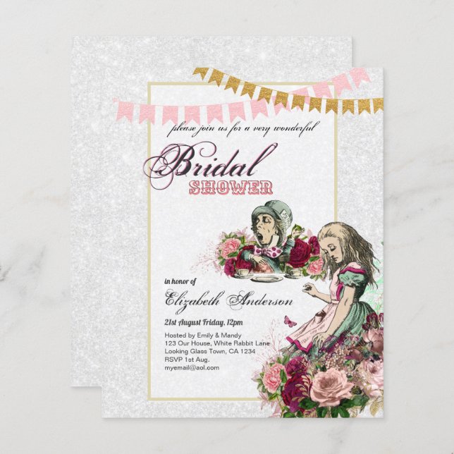 Alice in Wonderland Vrijgezellenfeest Tea Party no (Voorkant / Achterkant)