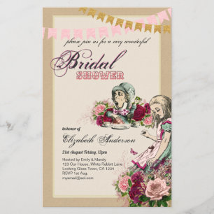 Alice in Wonderland Vrijgezellenfeest Tea Party no Flyer