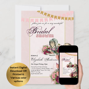 Alice in Wonderland Vrijgezellenfeest Tea Party no Kaart