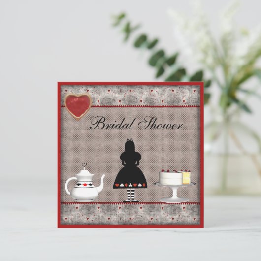 Alice in Wonderland Vrijgezellenfeest Tea Party no Kaart (Staand voorkant)