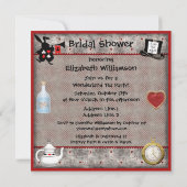 Alice in Wonderland Vrijgezellenfeest Tea Party no Kaart (Achterkant)