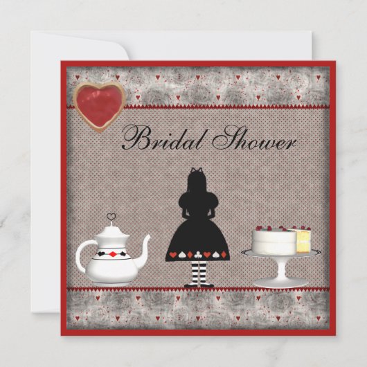 Alice in Wonderland Vrijgezellenfeest Tea Party no Kaart (Voorkant)