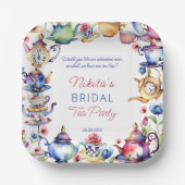 Alice in wonderland vrijgezellenfeest theefeest papieren bordje (Voorkant)