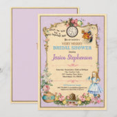 Alice in Wonderland vrijgezellenfeest uitnodiging (Voorkant / Achterkant)