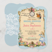 Alice in Wonderland vrijgezellenfeest uitnodiging (Voorkant / Achterkant)