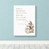 Alice in Wonderland W/Flamingo Adventure Quote Canvas Afdruk (Insitu (Houten vloer))