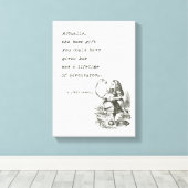 Alice in Wonderland W/Flamingo Adventure Quote Canvas Afdruk (Insitu (Houten vloer))