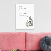 Alice in Wonderland W/Flamingo Adventure Quote Canvas Afdruk (Insitu (Woonkamer))