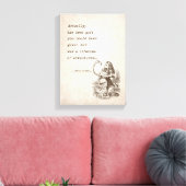 Alice in Wonderland W/Flamingo Adventure Quote Canvas Afdruk (Insitu (Woonkamer))