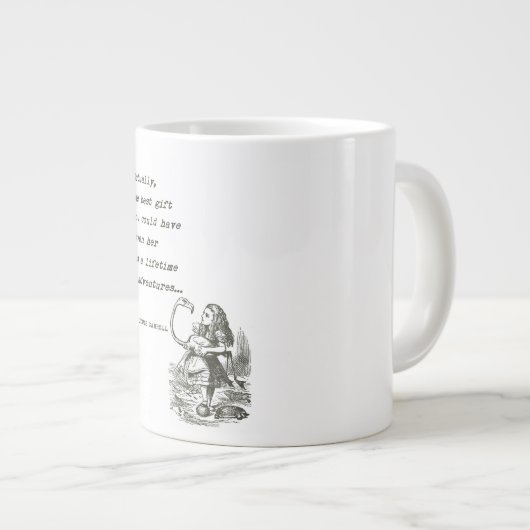 Alice in Wonderland W/Flamingo Adventure Quote Grote Koffiekop (Voorkant rechts)