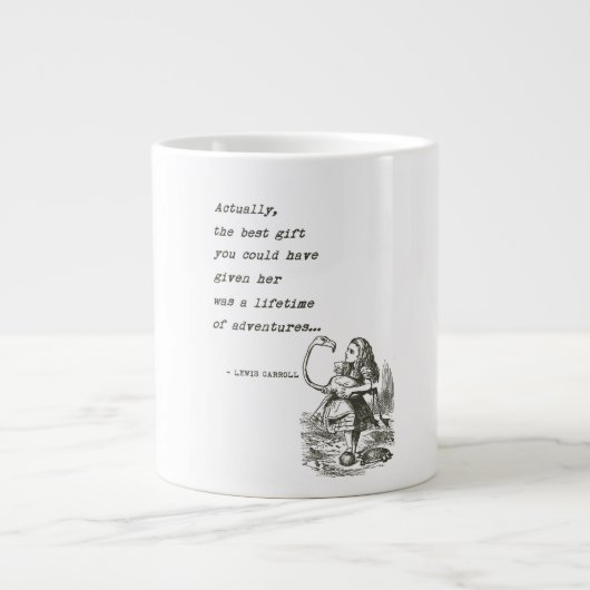 Alice in Wonderland W/Flamingo Adventure Quote Grote Koffiekop (Voorkant)