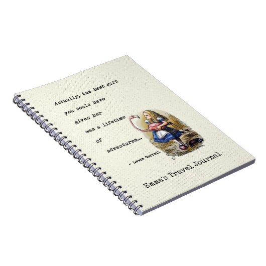 Alice in Wonderland W/Flamingo Adventure Quote Notitieboek (Rechterzijde)