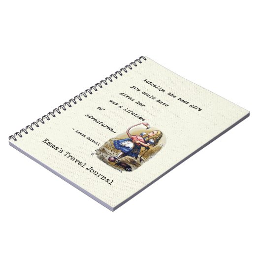 Alice in Wonderland W/Flamingo Adventure Quote Notitieboek (Linkerzijde)