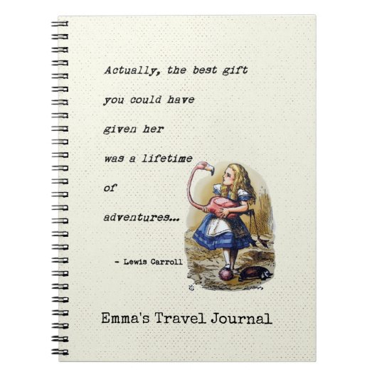 Alice in Wonderland W/Flamingo Adventure Quote Notitieboek (Voorkant)
