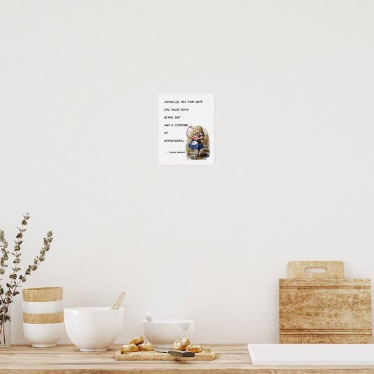 Alice in Wonderland W/Flamingo Adventure Quote Poster (Keuken)