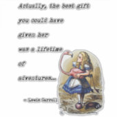 Alice in Wonderland W/Flamingo Adventure Quote Sticker (Voorkant)