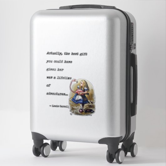 Alice in Wonderland W/Flamingo Adventure Quote Sticker (Koffer)