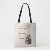 Alice in Wonderland W/Flamingo Adventure Quote Tote Bag (Voorkant)