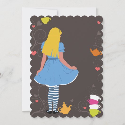 Alice in Wonderland waanzinnige theeparty vrijgeze Kaart (Achterkant)