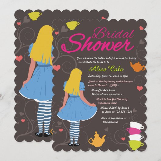 Alice in Wonderland waanzinnige theeparty vrijgeze Kaart (Voorkant / Achterkant)