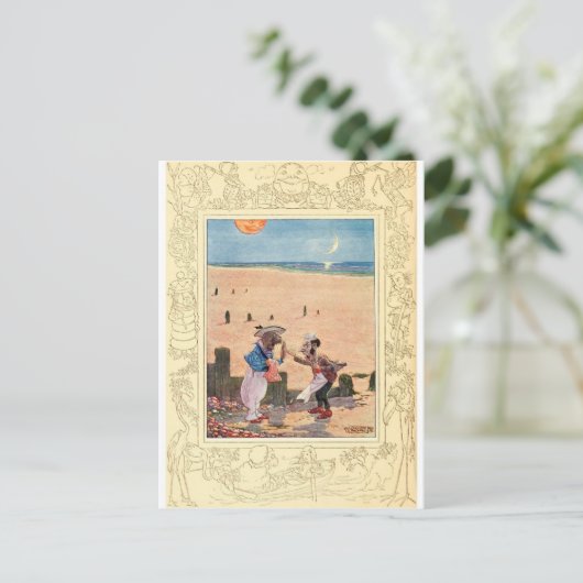 Alice in Wonderland, Walrus en Carpenter Briefkaart (Staand voorkant)