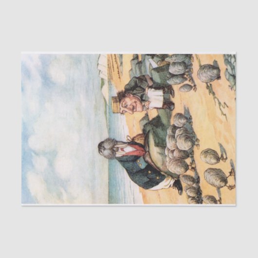  Alice in Wonderland Walrus ontwenningspagina Tissuepapier (Voorkant)