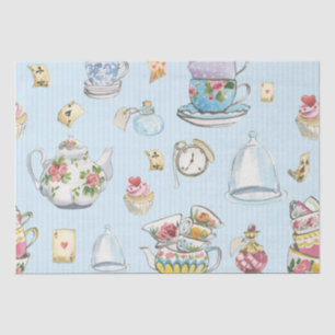 Alice in Wonderland Waterverf Blauwe Streep Tissuepapier