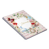 Alice in Wonderland Waterverf Bloemen Persoonlijk Notitieboek (Rechterzijde)