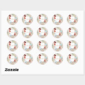 Alice in Wonderland Waterverf Bloemenroze Ronde Sticker (Vel)