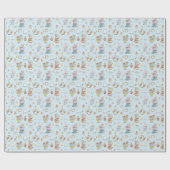 Alice in Wonderland Waterverf Blue Stripe Cadeaupapier (Vlak)