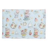 Alice in Wonderland Waterverf Blue Stripe Kussensloop (Achterkant)