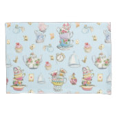 Alice in Wonderland Waterverf Blue Stripe Kussensloop (Voorkant)