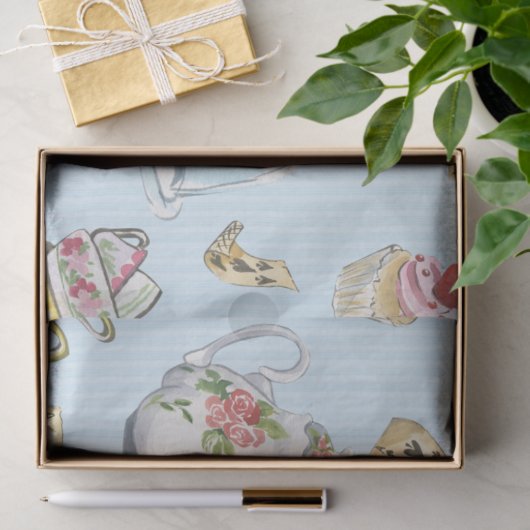 Alice in Wonderland Waterverf Blue Stripe Tissuepapier (Geschenk)