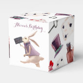 Alice in Wonderland Waterverf Hand Painted Rabbit Bedankdoosjes (Voorkant Zijde)