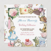 Alice in Wonderland Waterverf Hand Painted Rabbit Kaart (Voorkant / Achterkant)