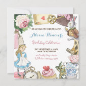 Alice in Wonderland Waterverf Hand Painted Rabbit Kaart (Voorkant)