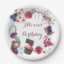 Alice in Wonderland Waterverf Hand Painted Rabbit Papieren Bordje