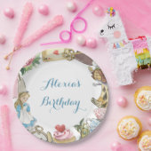 Alice in Wonderland Waterverf Hand Painted Rabbit Papieren Bordje (Feest)