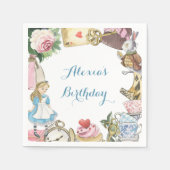 Alice in Wonderland Waterverf Hand Painted Rabbit Servet (Voorkant)