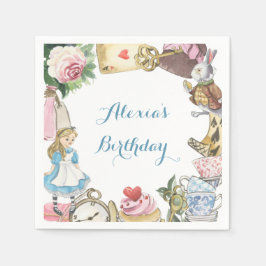 Alice in Wonderland Waterverf Hand Painted Rabbit Servet