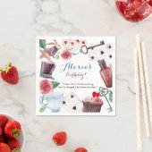 Alice in Wonderland Waterverf Hand Painted Rabbit Servetten (Insitu)