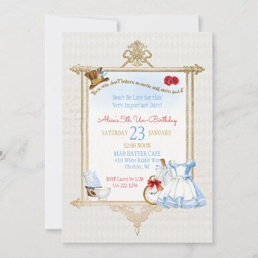 Alice in Wonderland Waterverf Kaart (Voorkant)