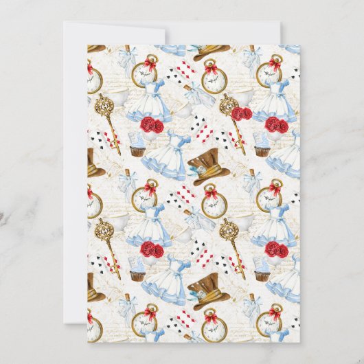 Alice in Wonderland Waterverf Kaart (Achterkant)